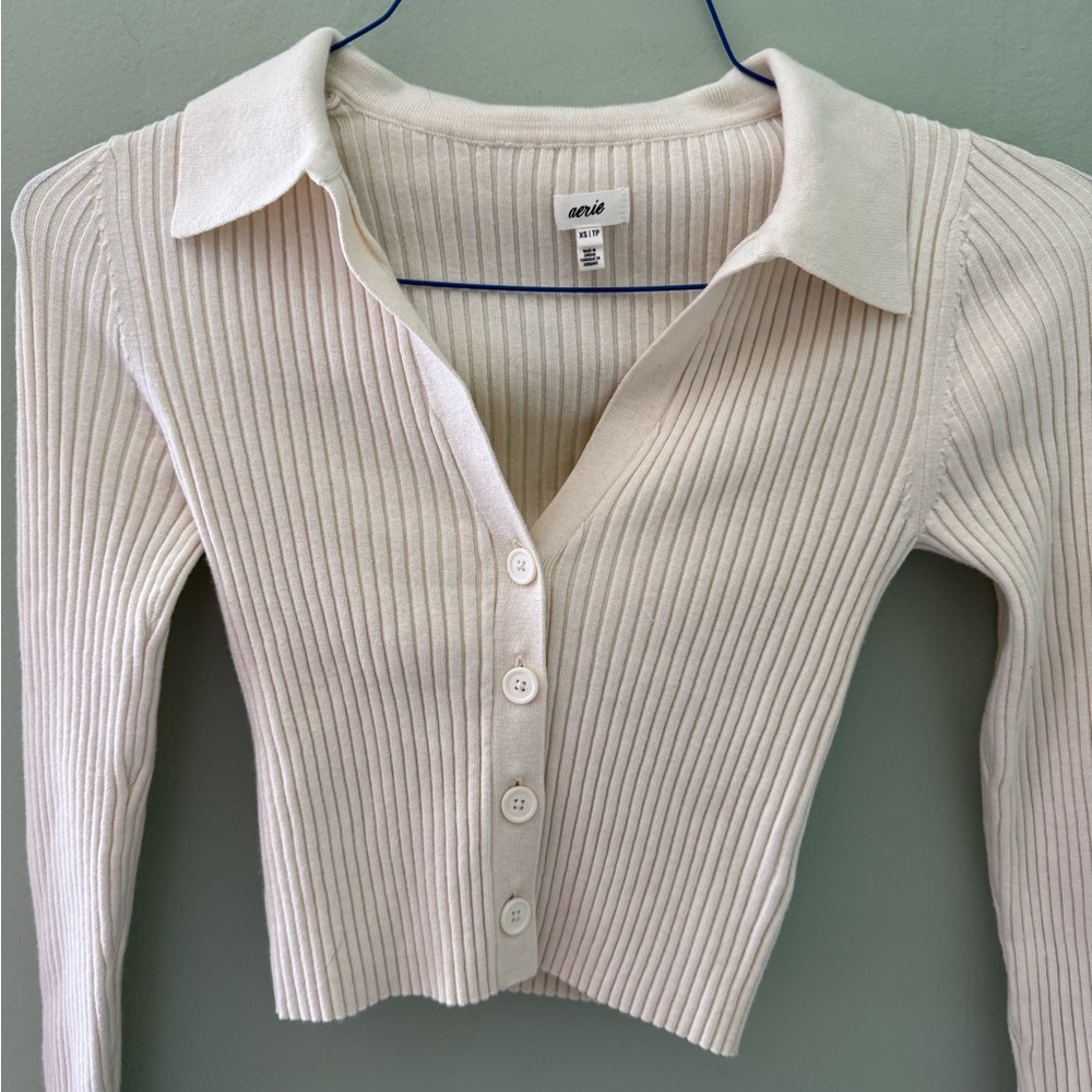 Aerie Gotta Jet Polo in Cream - new without tags size XS